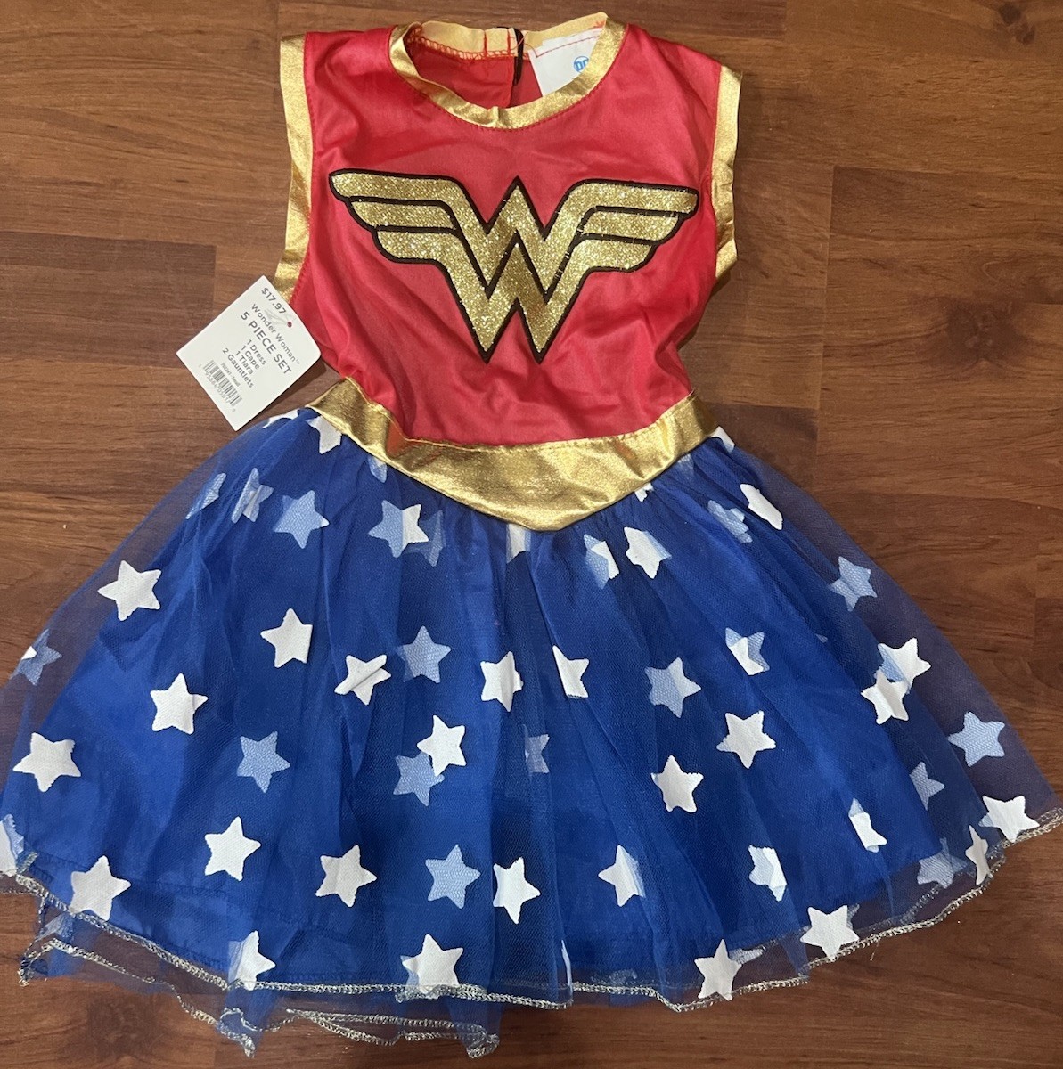 Rubies DC Wonder Woman Tutu Dress ONLY Costume Dress Up Blue Red Gold Size S