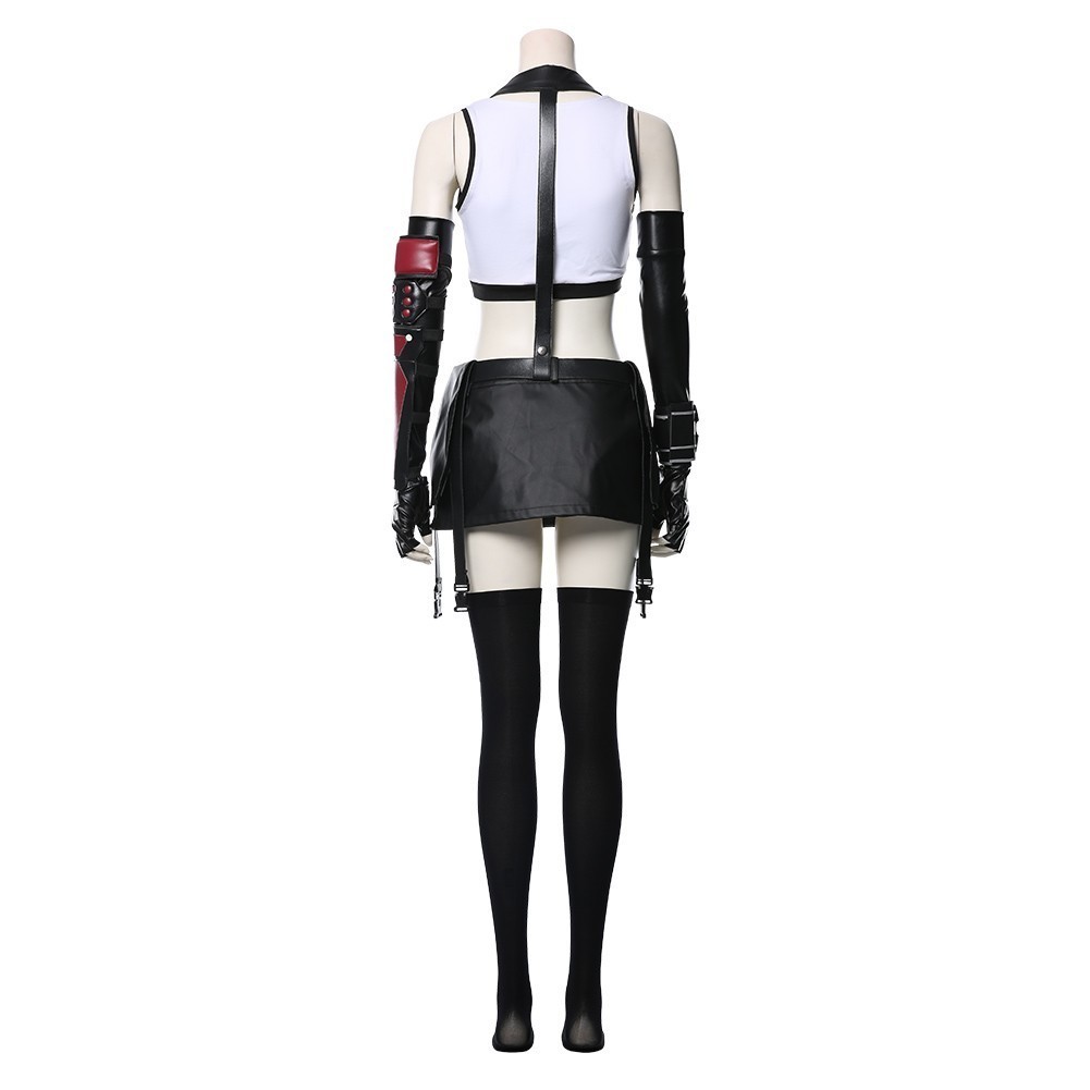 Fantasy VII Remakes Tifa Lockhart Black unifoem fullset Cosplay Costume Tifa Wig