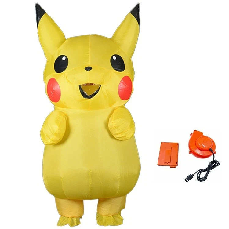 Inflatable Pikachu Cosplay Costume Party Suit Halloween Kids 47 to 55 inch tall
