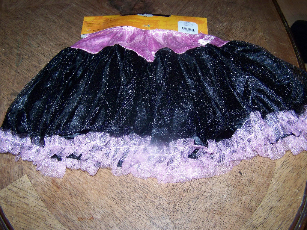 Halloween Costume Petticoat Slip Tutu Skirt Black Pink Girls Child One Size New
