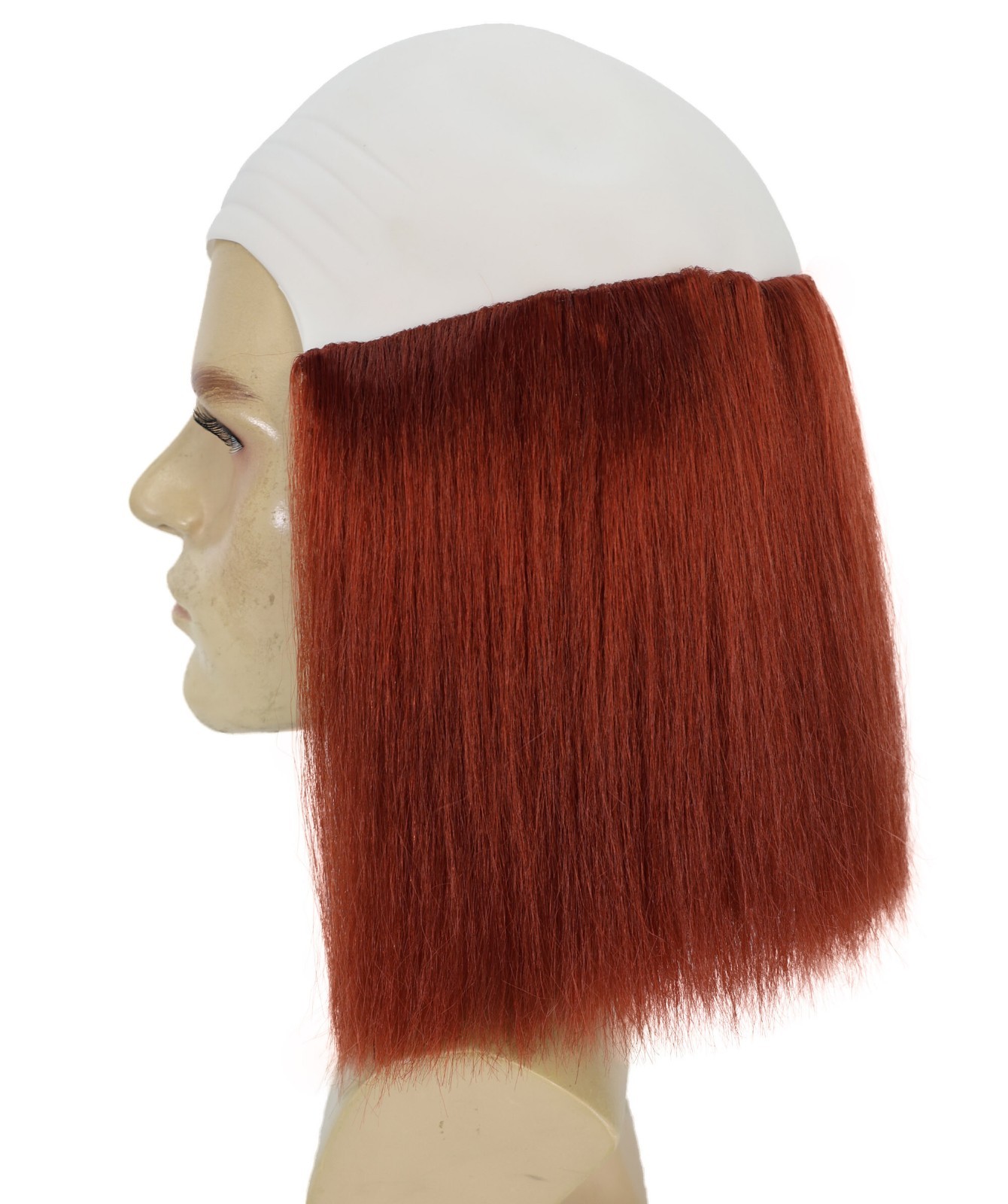 Adult Bald Deluxe Silly Boy Auburn Wig Comical Bald Cap with Hair Tufts