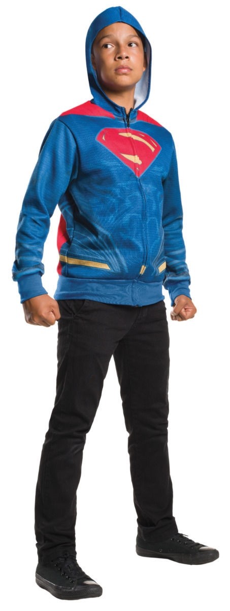 Superman Hoodie Child Boys Costume Size L Large 12-14 NEW Batman v Superman