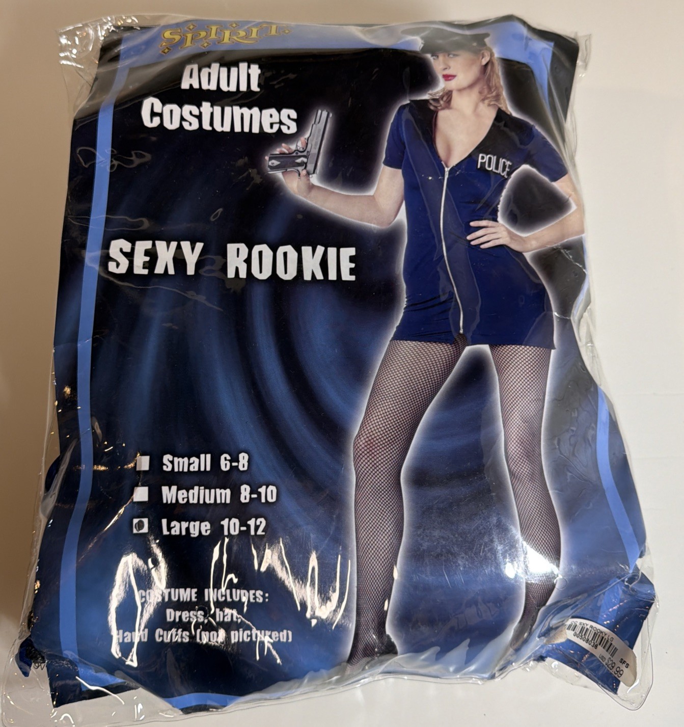 Sexy Rookie Police Officer Adult Costume Spirit Custom Large 10-12