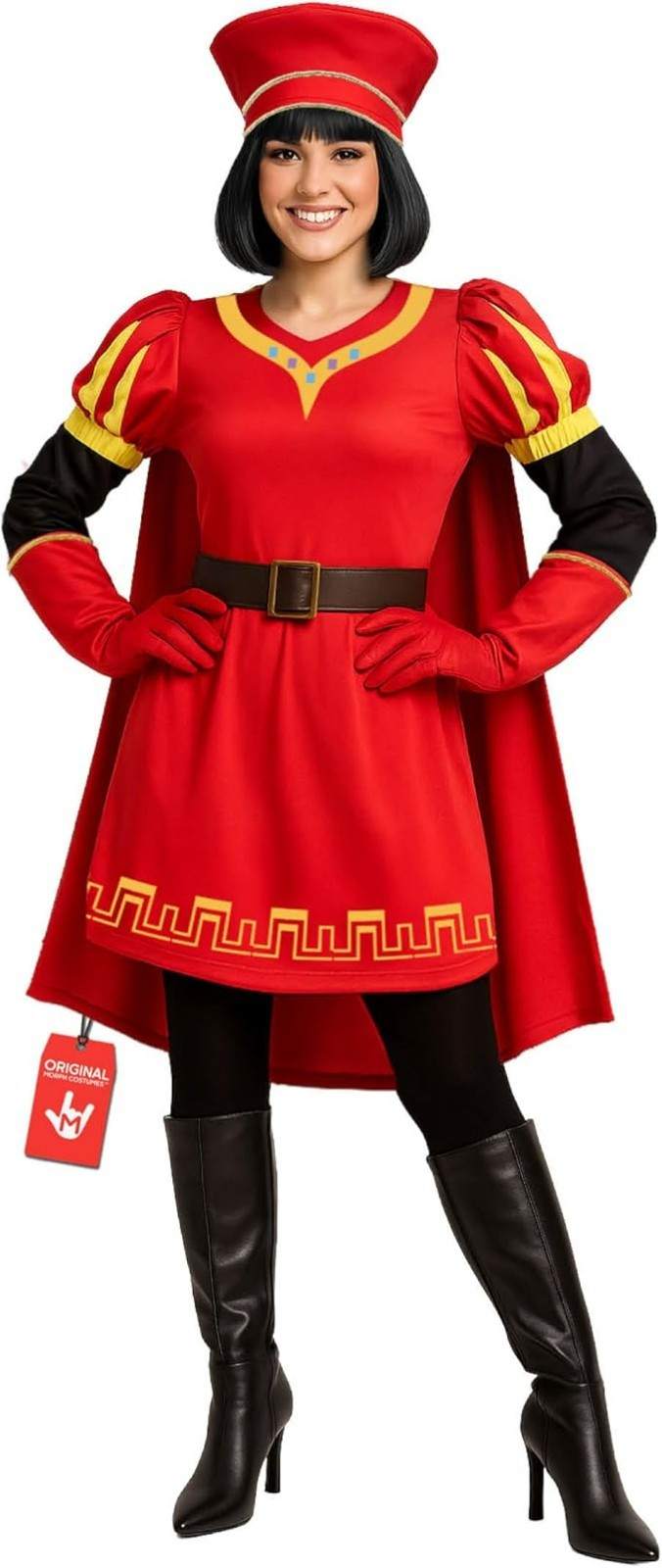 Women`s Fairy Tale Lord Costume Wig Adult Farquaad Shrek Villain Dress S – XL