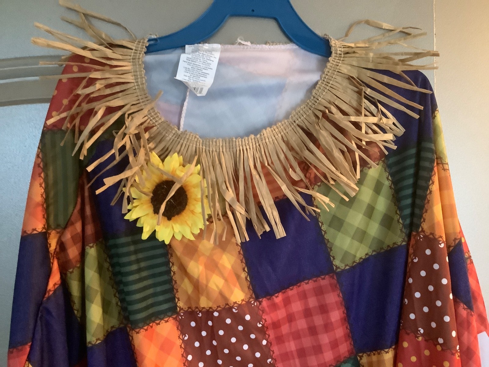 Women’s Fun Colorful Scarecrow Poncho with Fringe XS-XL (No hair clip)