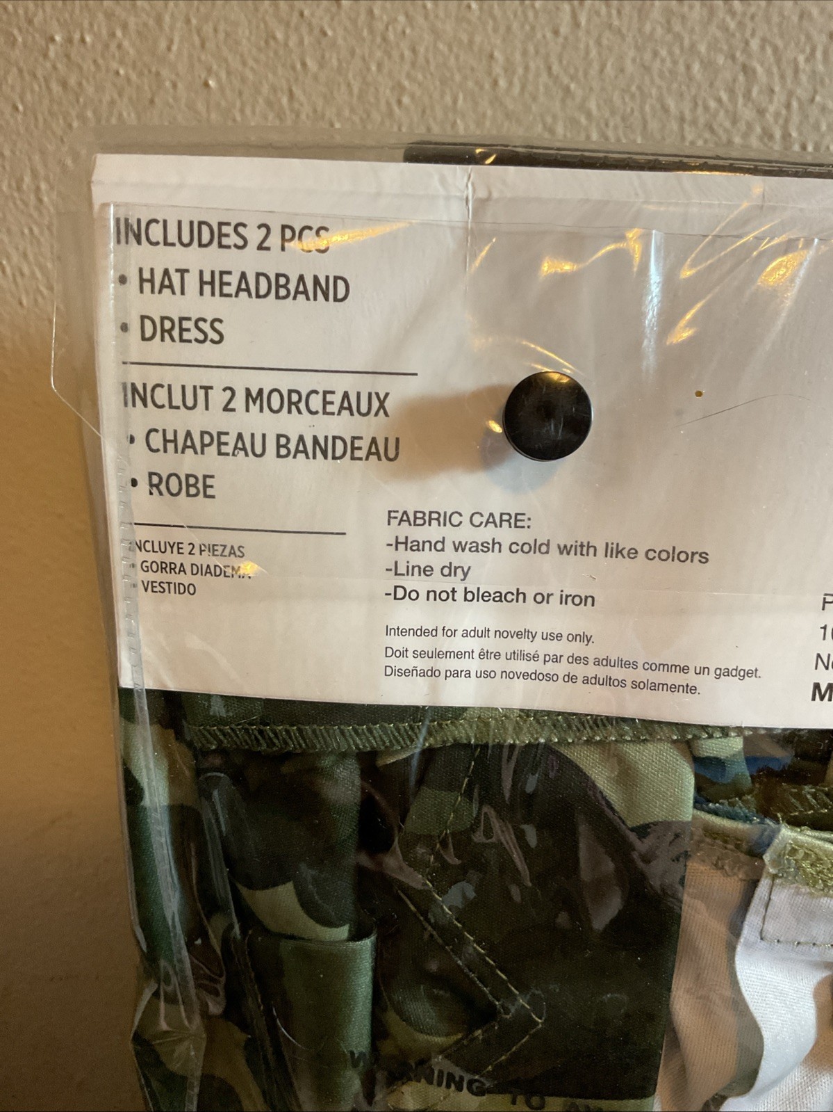 New Girls Camo Army Cadet Camouflage Halloween Costume Hat & Dress Medium 6-8