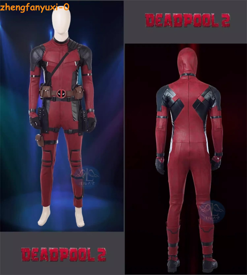 Deadpool Red Cosplay Costume Deadpool Suit Jumpsuit Halloween Accessories Shoes