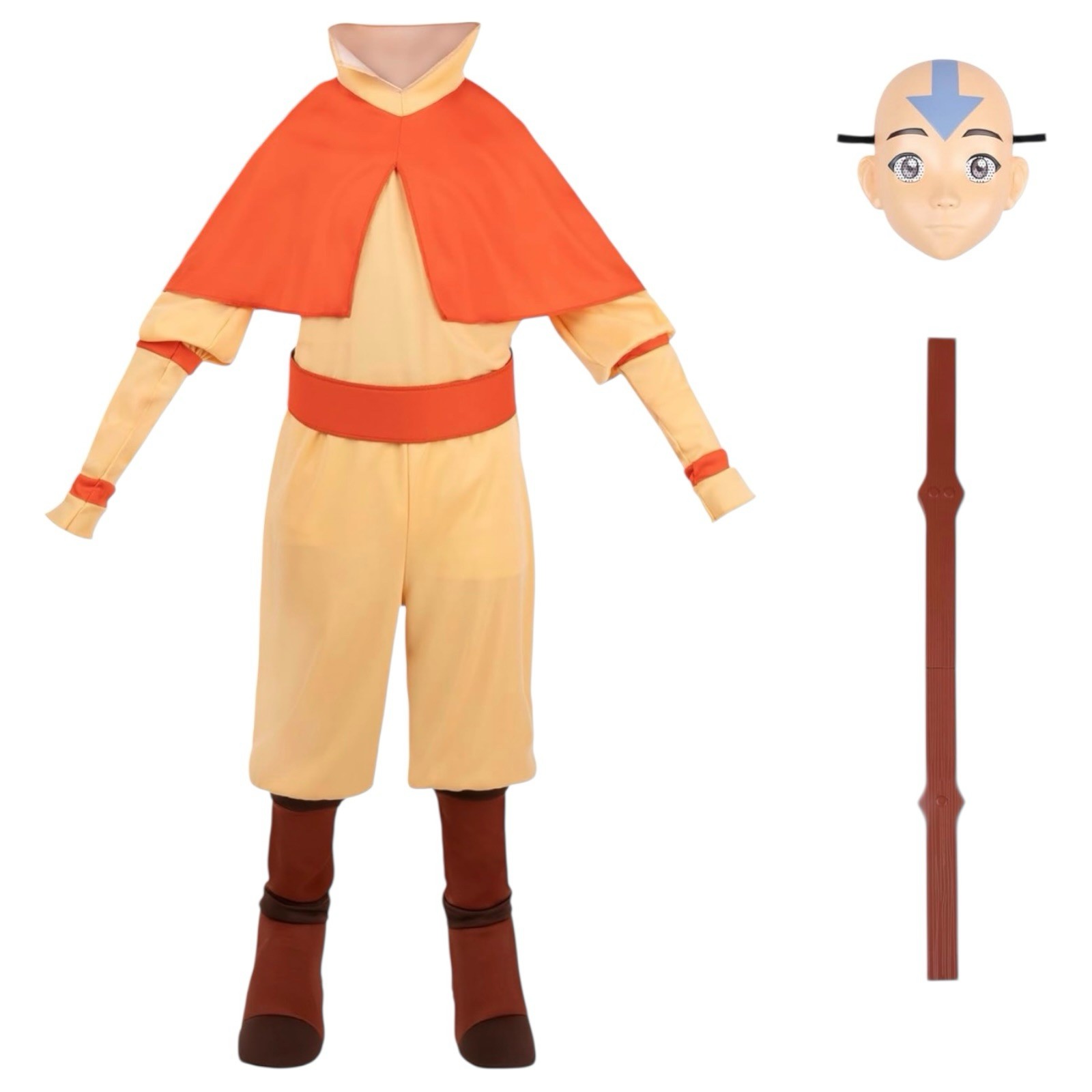 Kids Deluxe Avatar: The Last Airbender Aang Jumpsuit – Jazwares Size M (8-10)