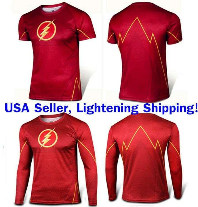 The Flash Costume Tee Short Sleeve Long Sleeve Men’s T-Shirt Sports Jersey