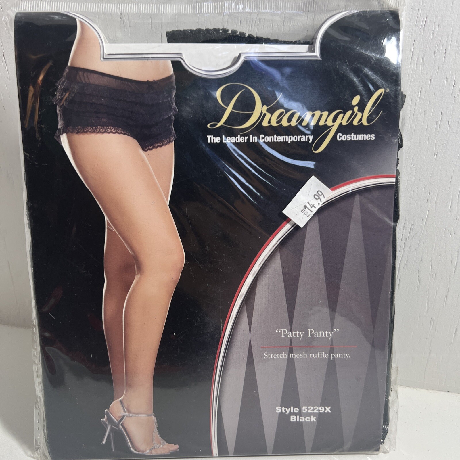 Ruffle Panty Stretch Mesh 3x 4x Black Costume Dream Girl