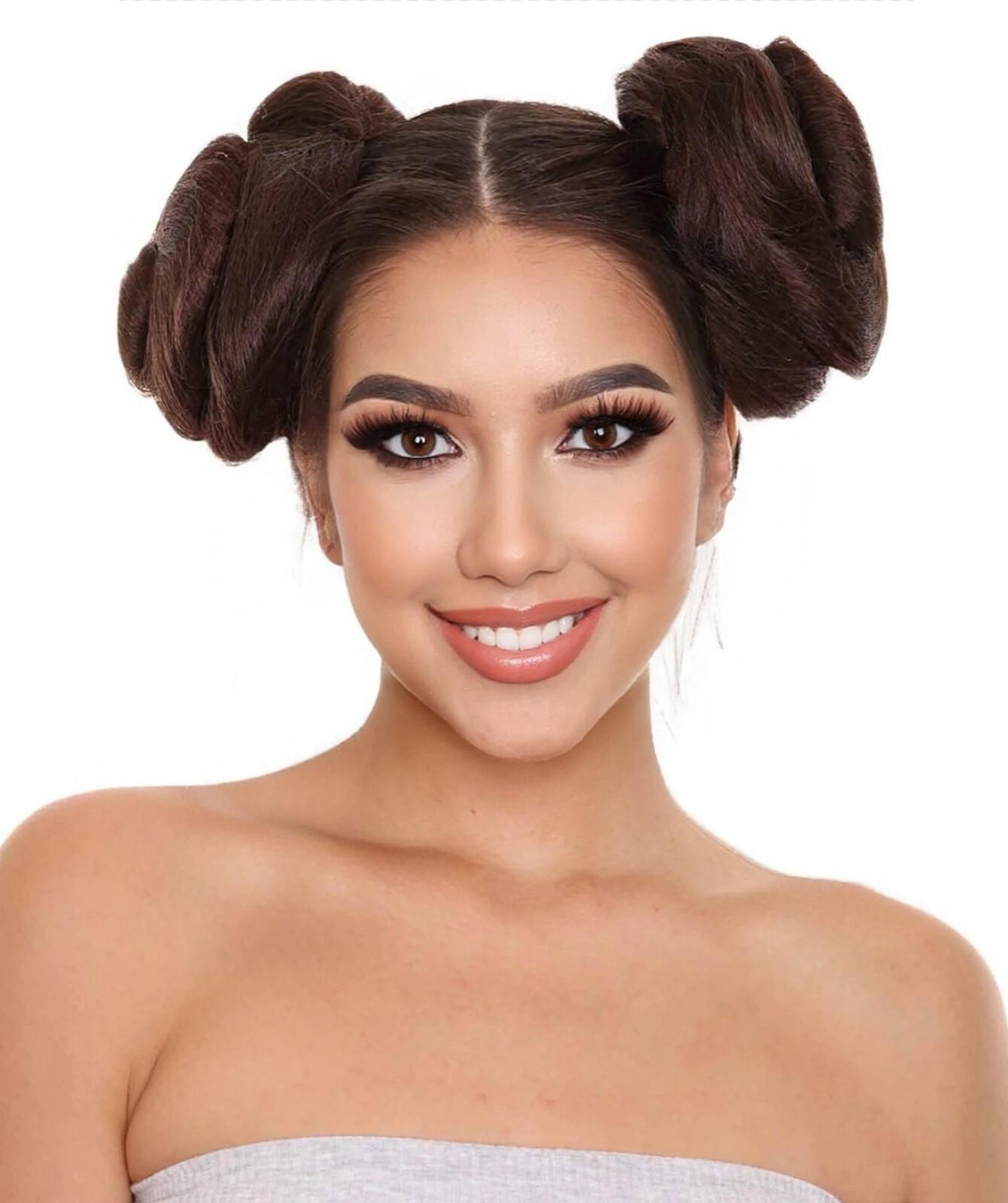 Galactic Space Buns,Women’s Brunette Movie and Character Hair Extensions,HA-012