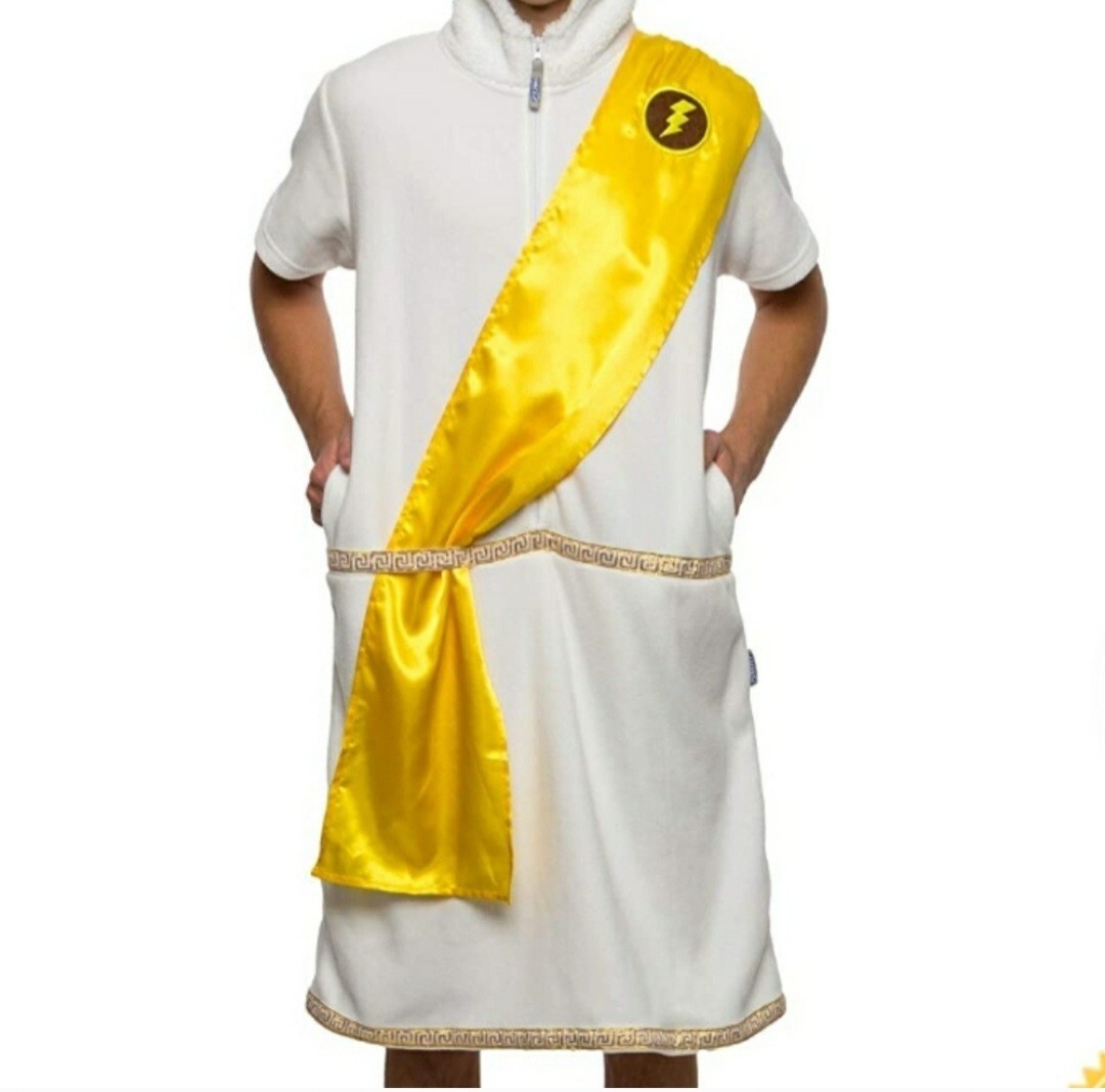 FUNZIEZ Zeus Halloween Costume Pajamas OnePiece Novelty Zeus Jumpsuit White L