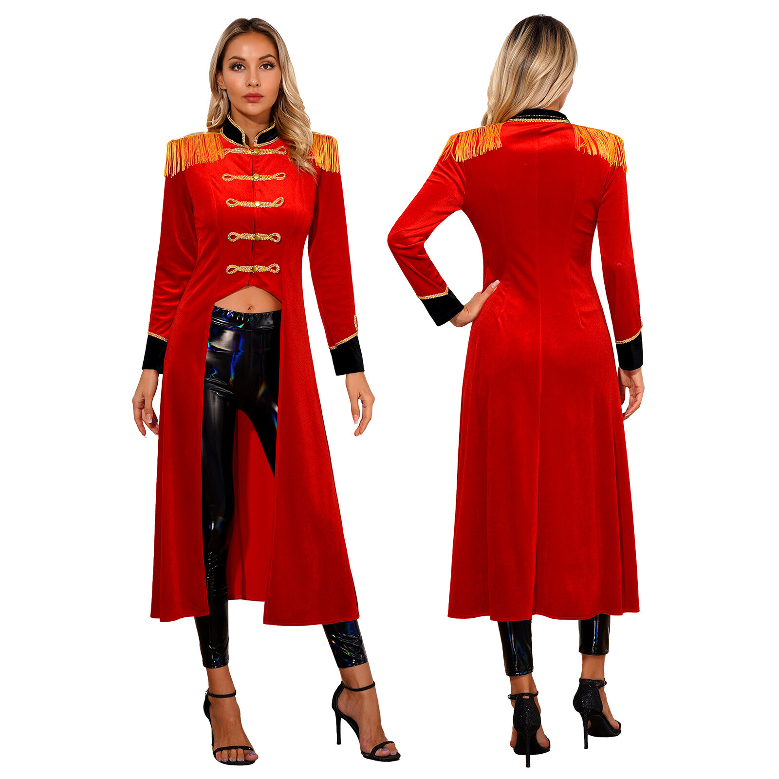 Womens Blazers Clubwear Ringmaster Costume Carnival Coat Steampunk Jacket Adult