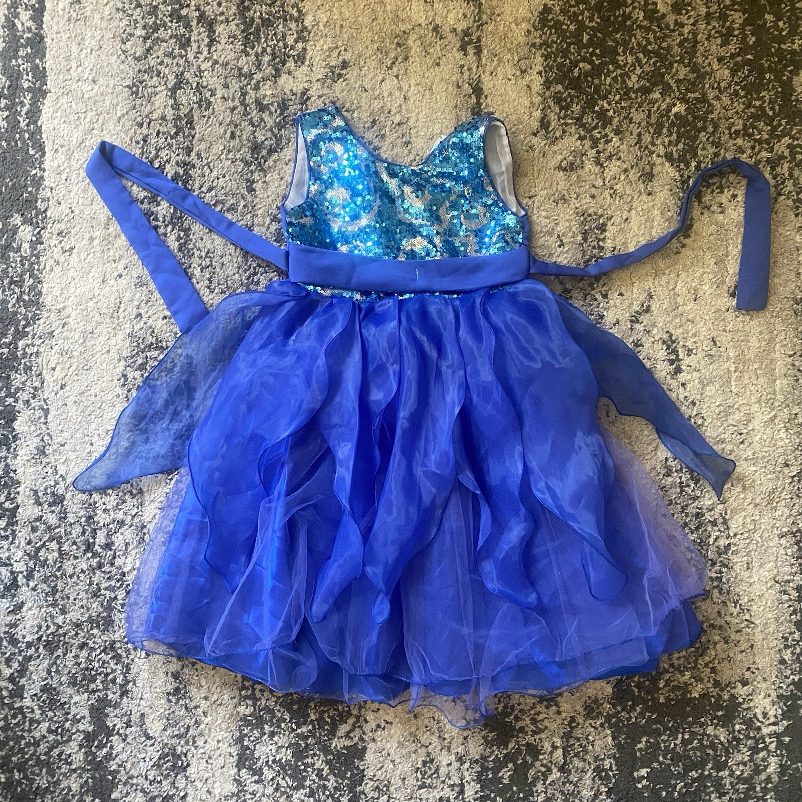 Girls royal blue costume dress, size 5/6