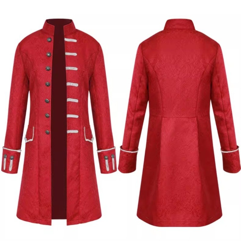 Men’s Vintage Steampunk Tailcoat Gothic Jacket Coat Halloween Medieval Costume