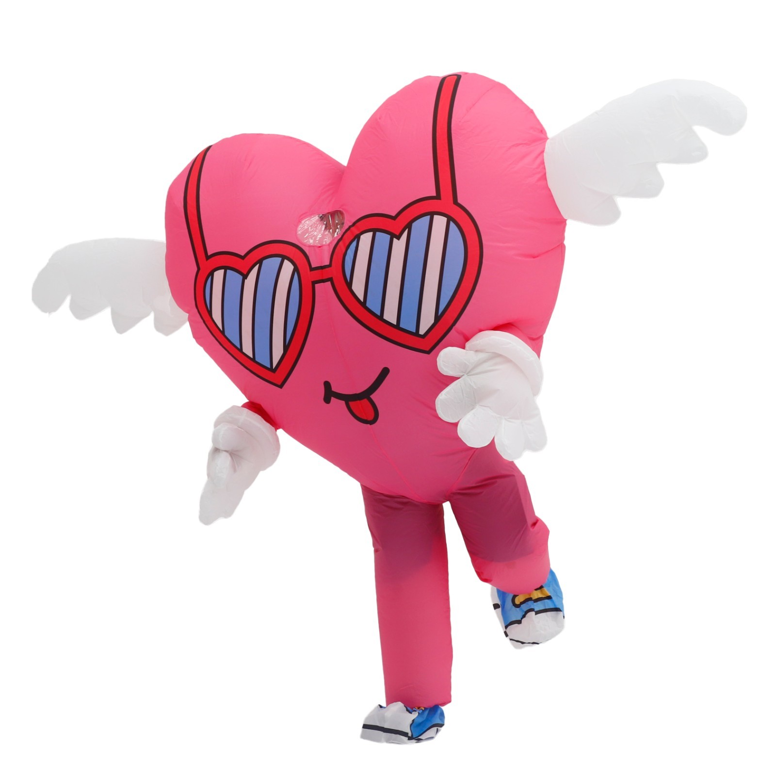 Pink Heart Angel Inflatable Costume Adult Valentine Halloween Cosplay Outfit