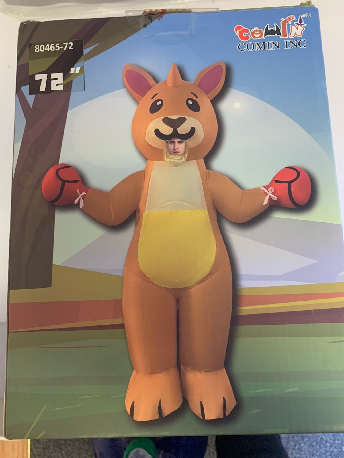 Comin Inc Inflatable Kangaroo Costume 72″ Battery Operated Air Pump, Sealed New