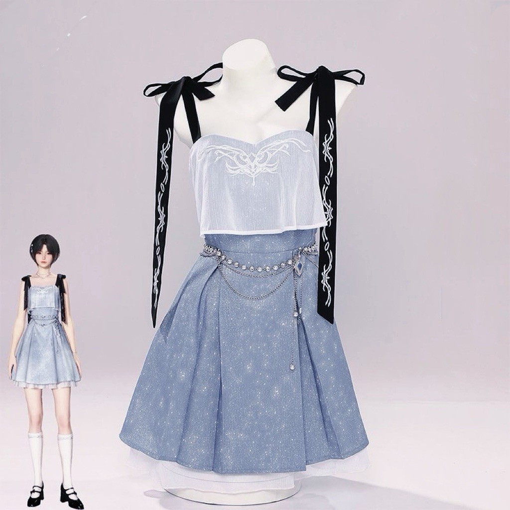 Love and Deepspace Cosplay Outfit Set Dress+ Waist Chain S/M/L/XL/2XL New