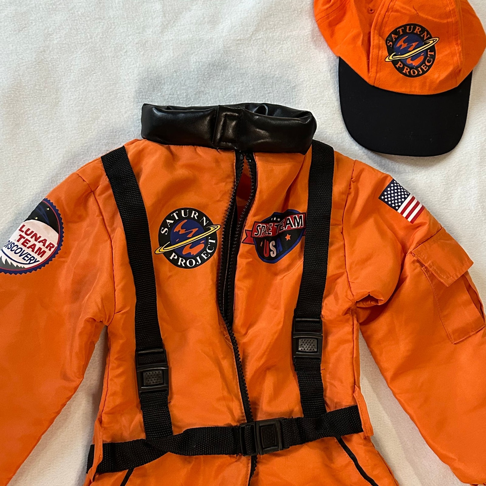 Kids Orange Astronaut Space Suit Costume Halloween Cosplay Sz 5/6