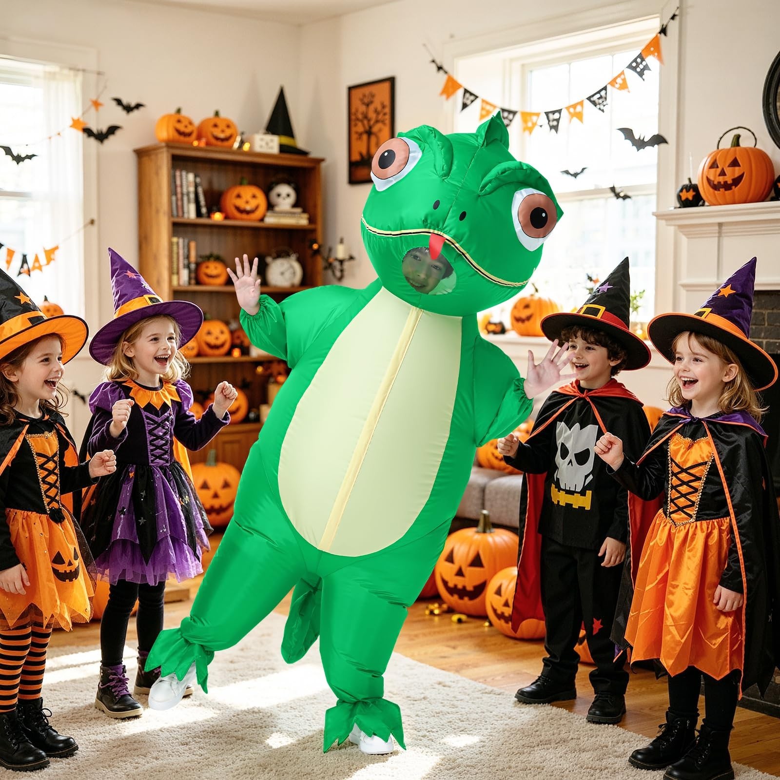 Inflatable Lizard Costume for Kids – Fun Halloween Blow Up Suit for Parties & Co
