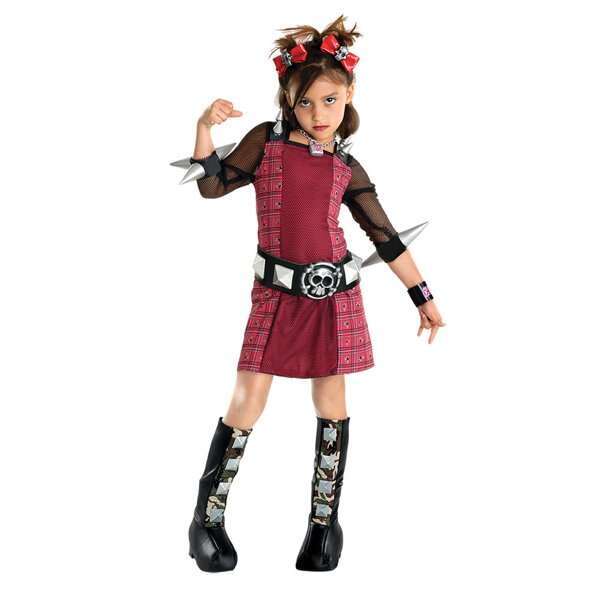 Drama Queens Riot Grrrl Costume Child Girls Med 8-10 Punk Halloween Dress Spikes