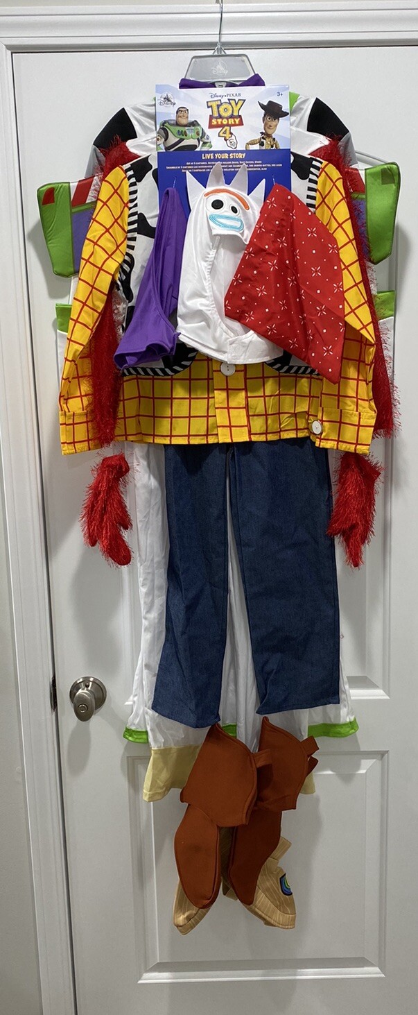 Disney Toy Story 4, 3 Pack Costume Set Buzz Woody Forky Kids Size 7/8