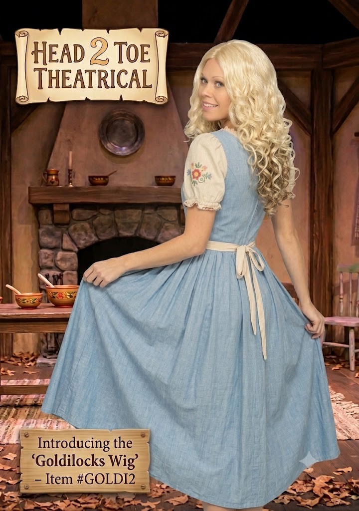 Goldilocks Wig adult woman long curly blonde hair theatrical stage costume lady