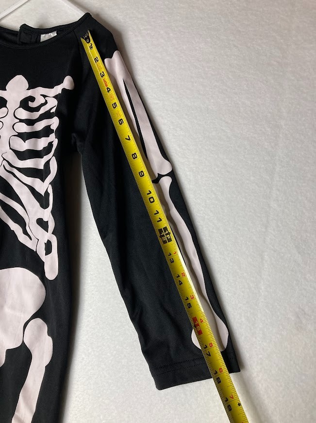 Kids Skeleton Boys Girls Halloween Skin Suit Costume Size 4-6, loose fit