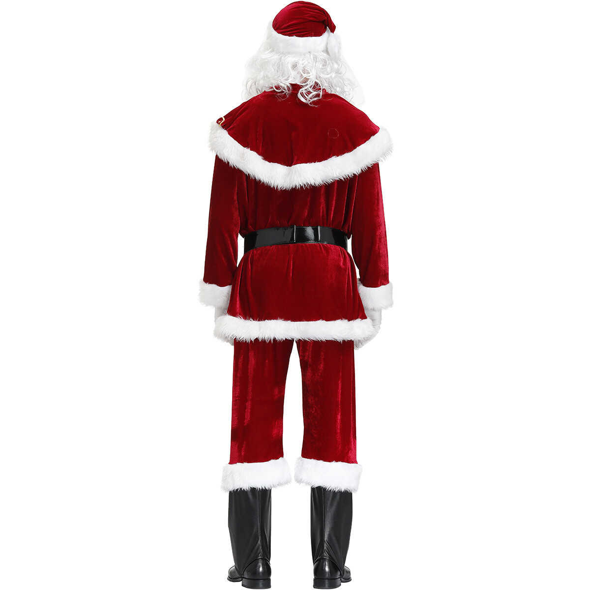 Plus Size Santa Claus Costume Outfits Full Set Men Classic Christmas Costumes