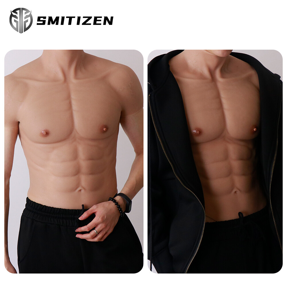 SMITIZEN Silicone Chest Abs Tight Men Body Suit For Cosplay