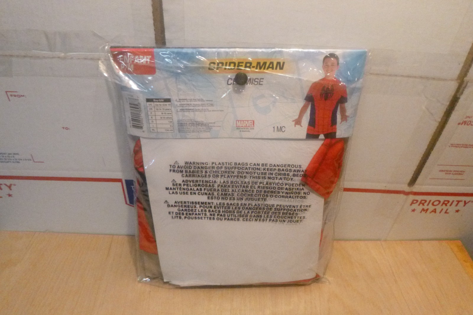 MARVEL SPIDER-MAN SHIRT HALLOWEEN  DRESS-UP COSTUME CHILD S  M NEW!
