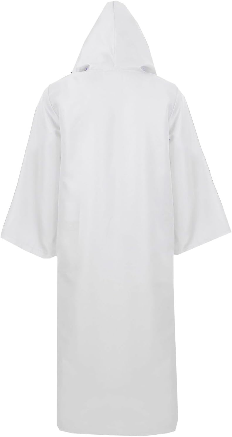 Lightweight White Hooded Robe – Fun Cosplay for Halloween and Theme Parties