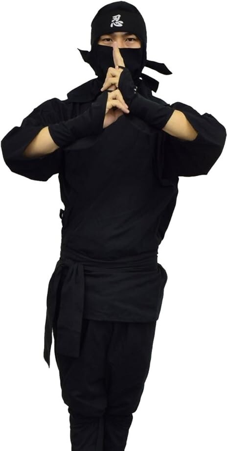 Shinobiya Japanese Men’s Black Ninja costume Cosplay Set LL Size From Japan