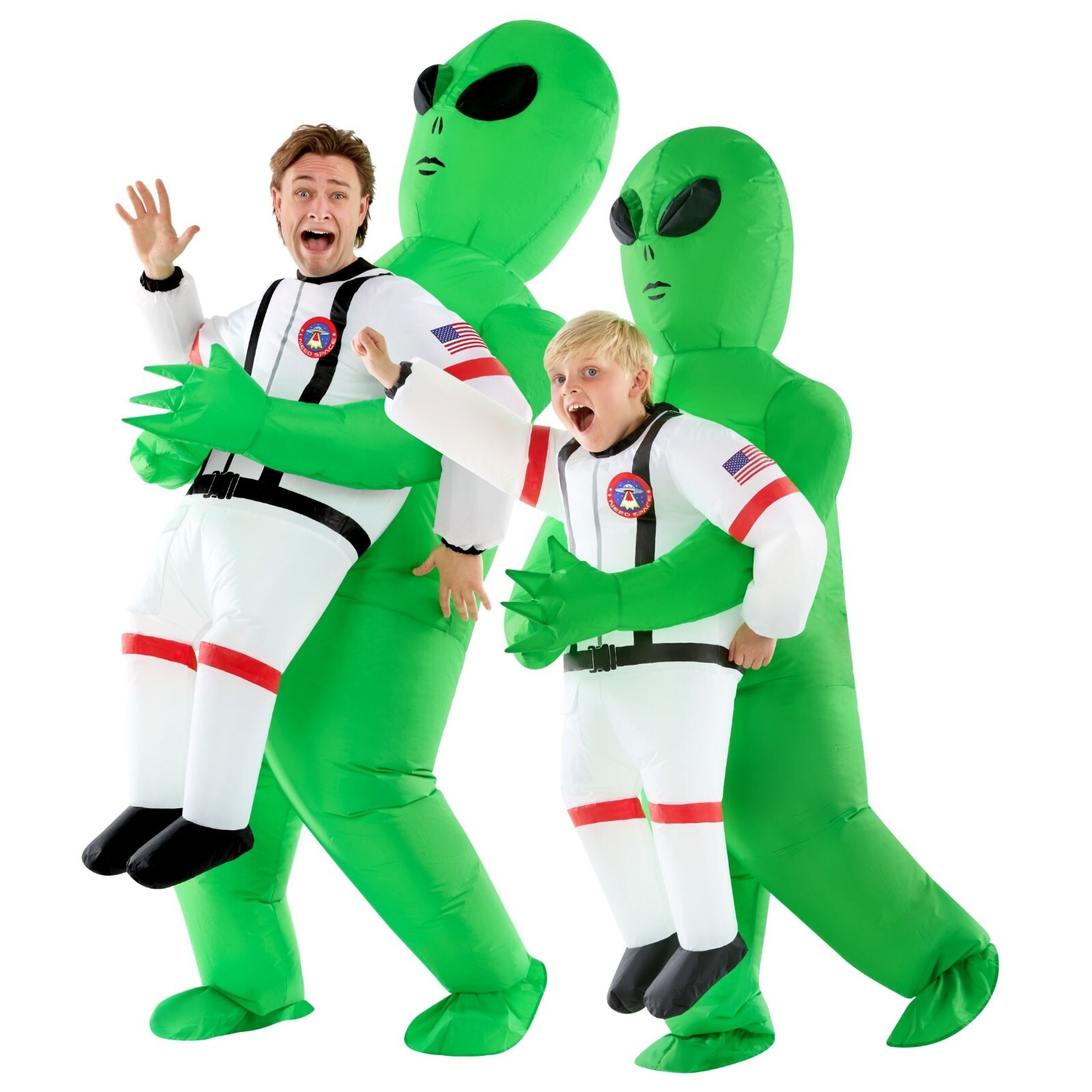 Inflatable Astronaut Alien Costume Adult Kidnap Abduction Blow Up Suit Halloween